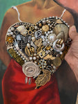 Art, junk jewel heart
