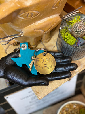 Accessories, felt Texas shape keychain