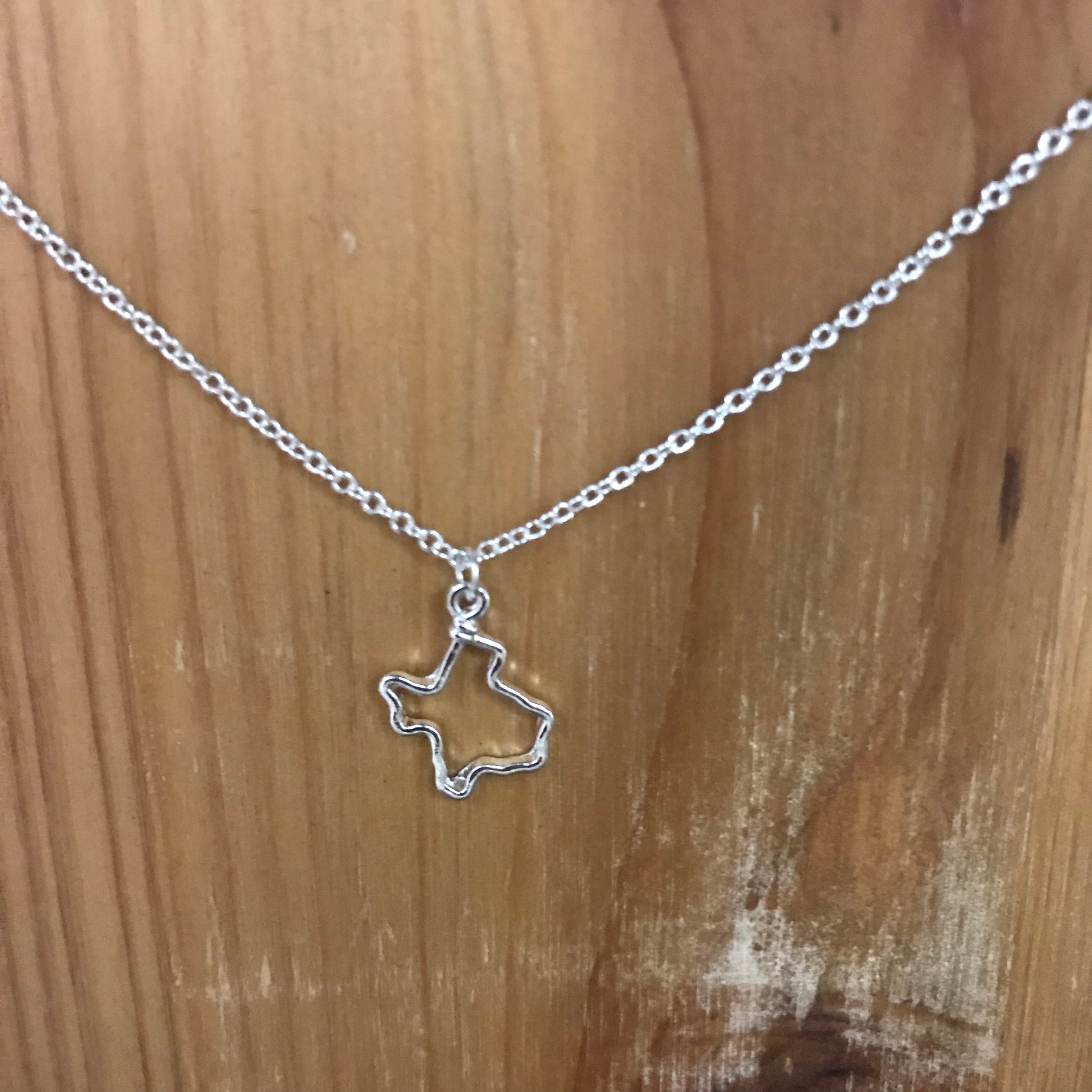 Texas shape charm necklace