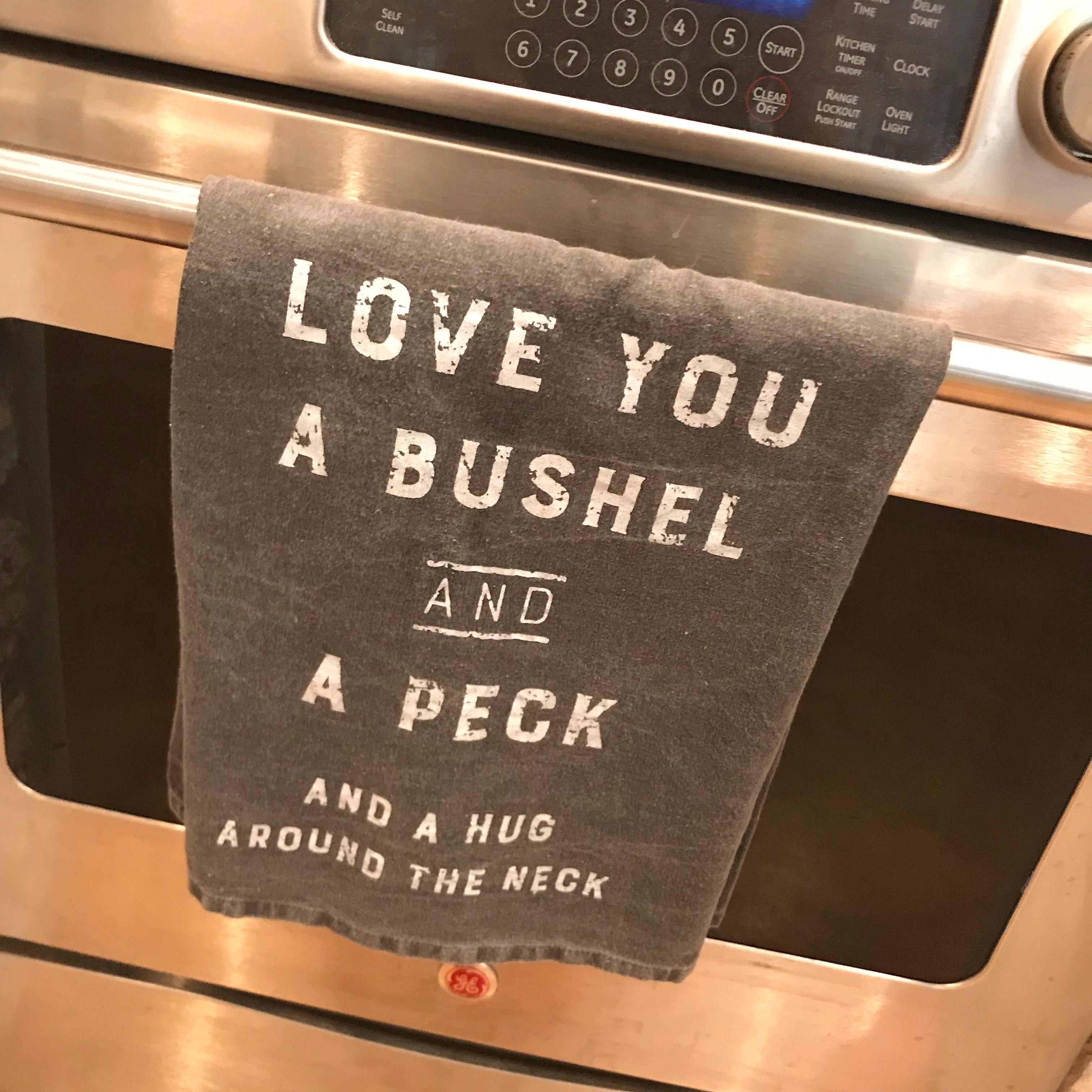 Kitchen, dish towel, bushel and a peck