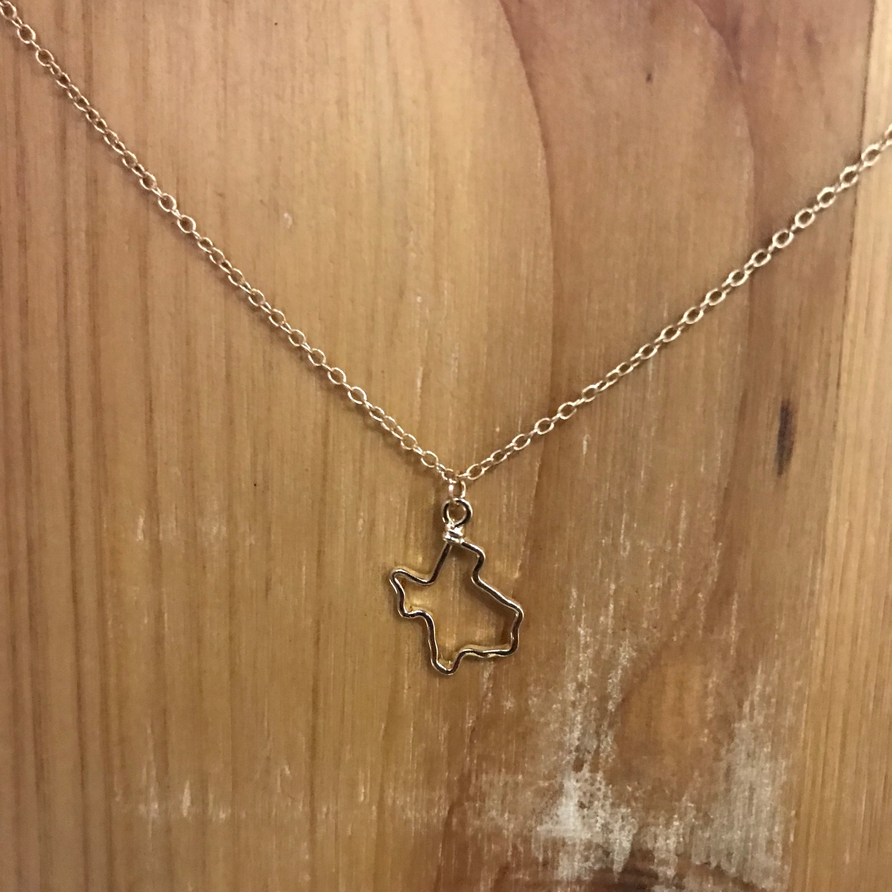 Texas shape charm necklace