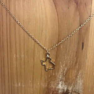 Texas shape charm necklace