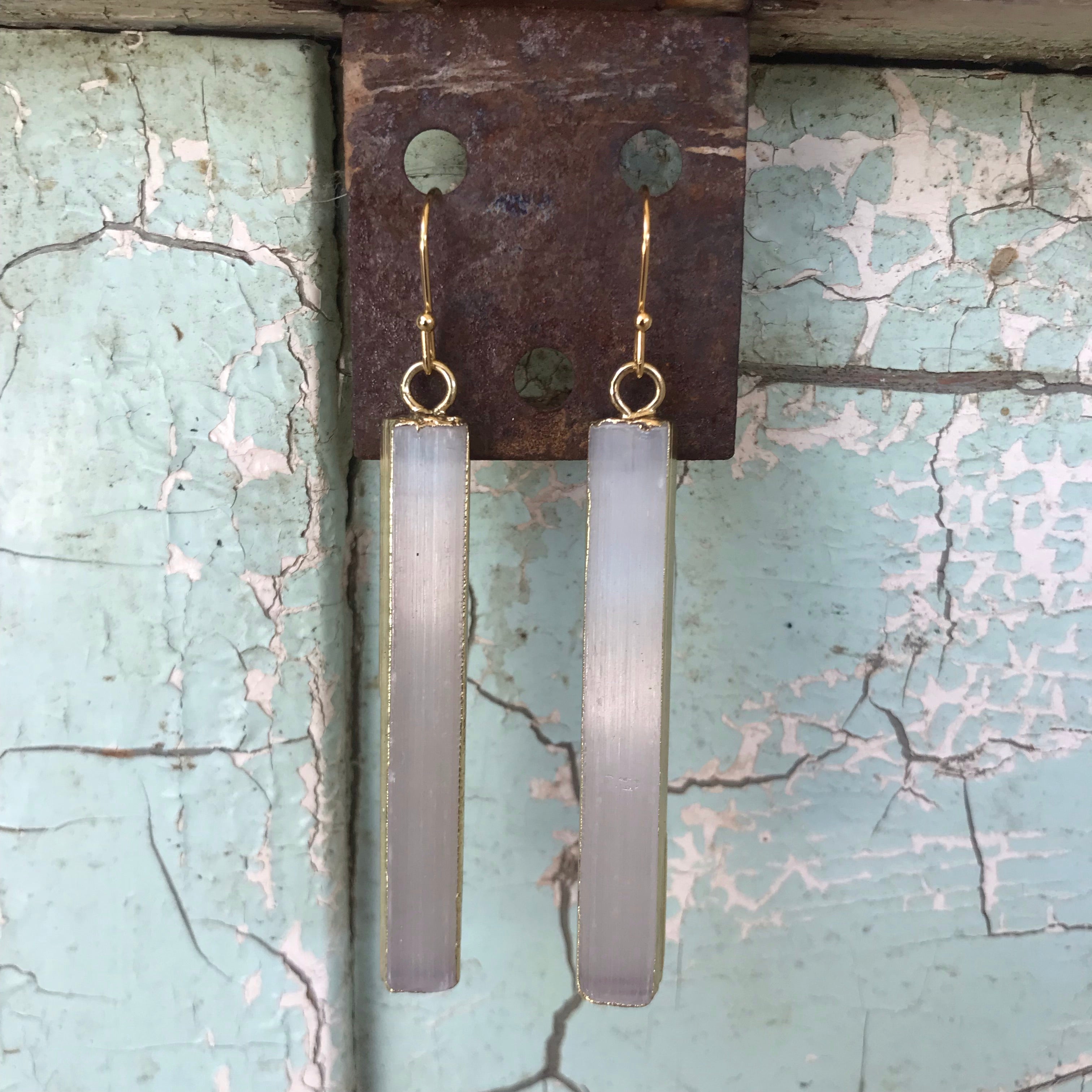 Jewelry, selenite earrings