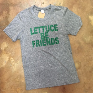 Apparel, Tee shirt, Lettuce be friends